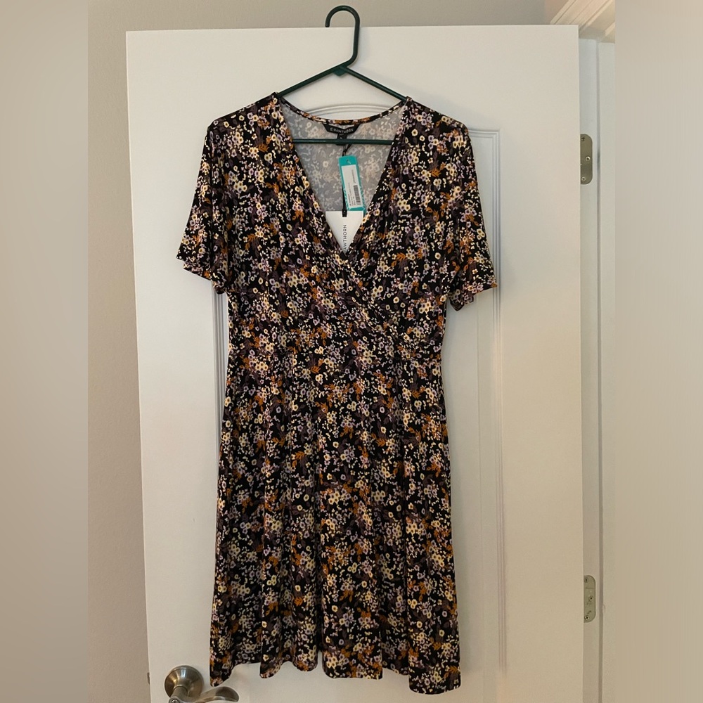 41 Hawthorn Elise knit surplice dress. Black XL. NWT